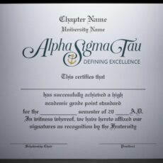Academic Achievement Certificates Official Branding Alpha Sigma Tau