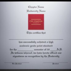 Academic Achievement Certificates Official Branding Chi Omega