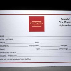 Rushee Information Cards Chi Omega
