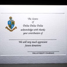 Full Color Donation Thank You Cards Delta Delta Delta