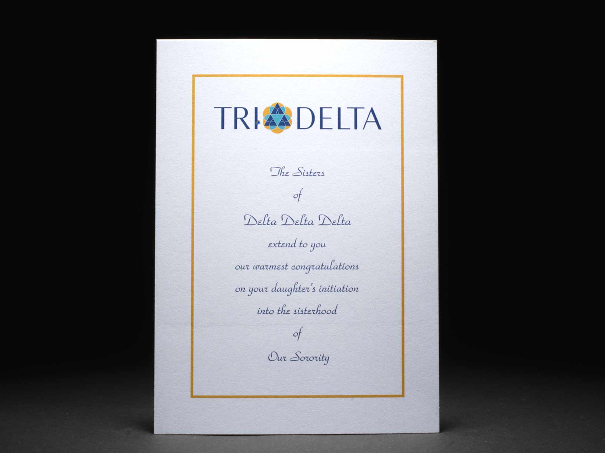 Official Parent Congratulation Cards New Initiation Delta Delta Delta