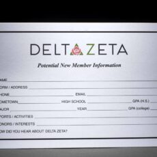 Potential New Member Information Cards Delta Zeta