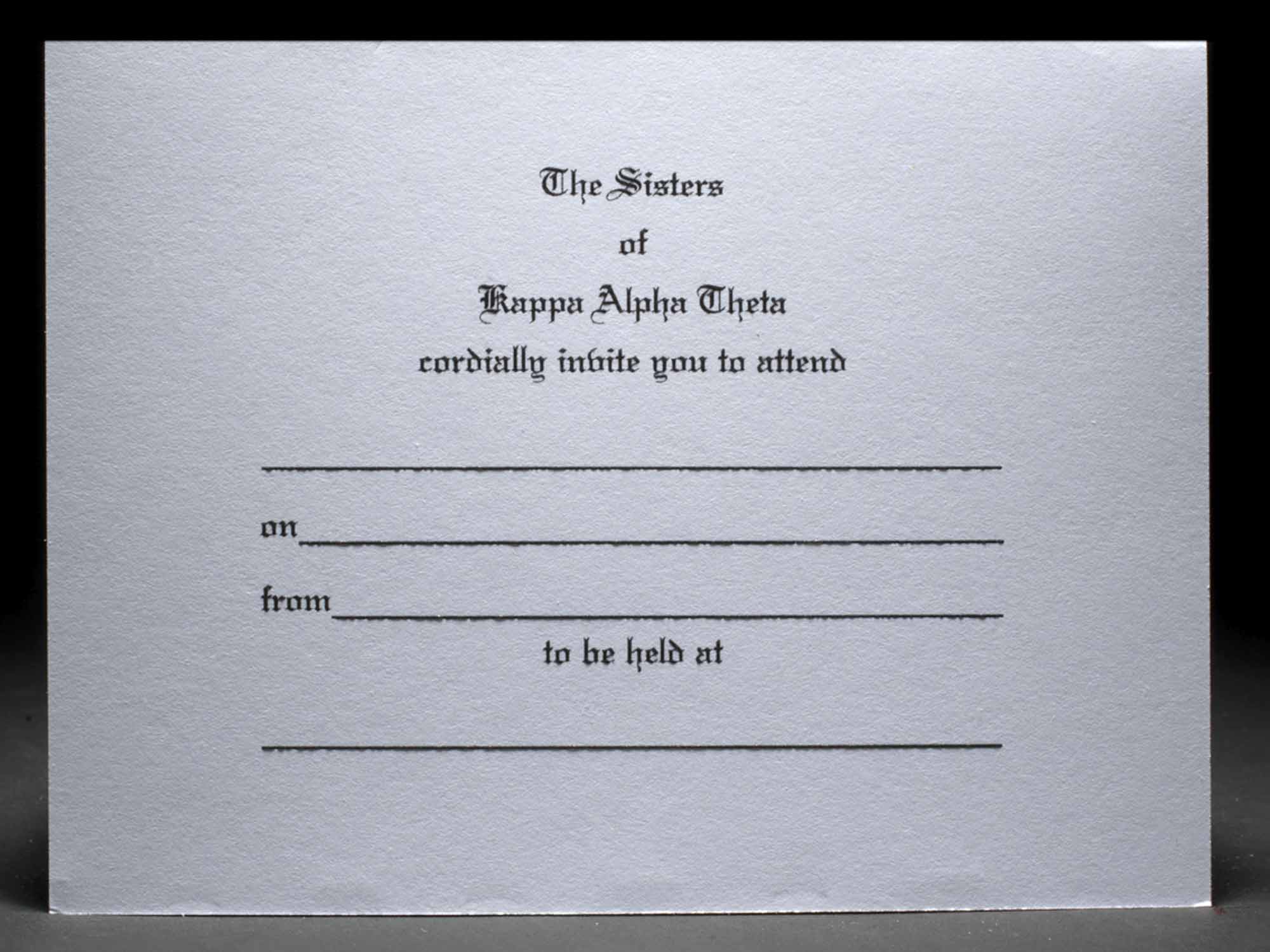 Formal Invitations Kappa Alpha Theta