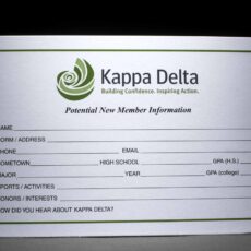 Rushee Information Cards Kappa Delta