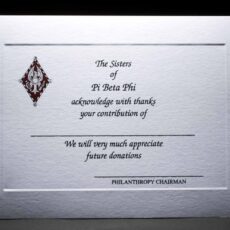 Full Color Donation Thank You Cards Pi Beta Phi