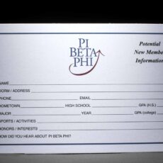 Potential New Member Information Cards Pi Beta Phi