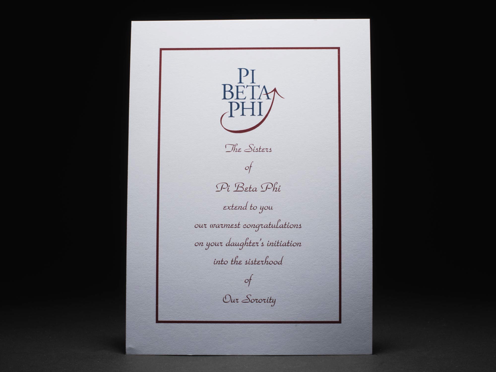 Official Parent Congratulation Cards New Initiation Pi Beta Phi