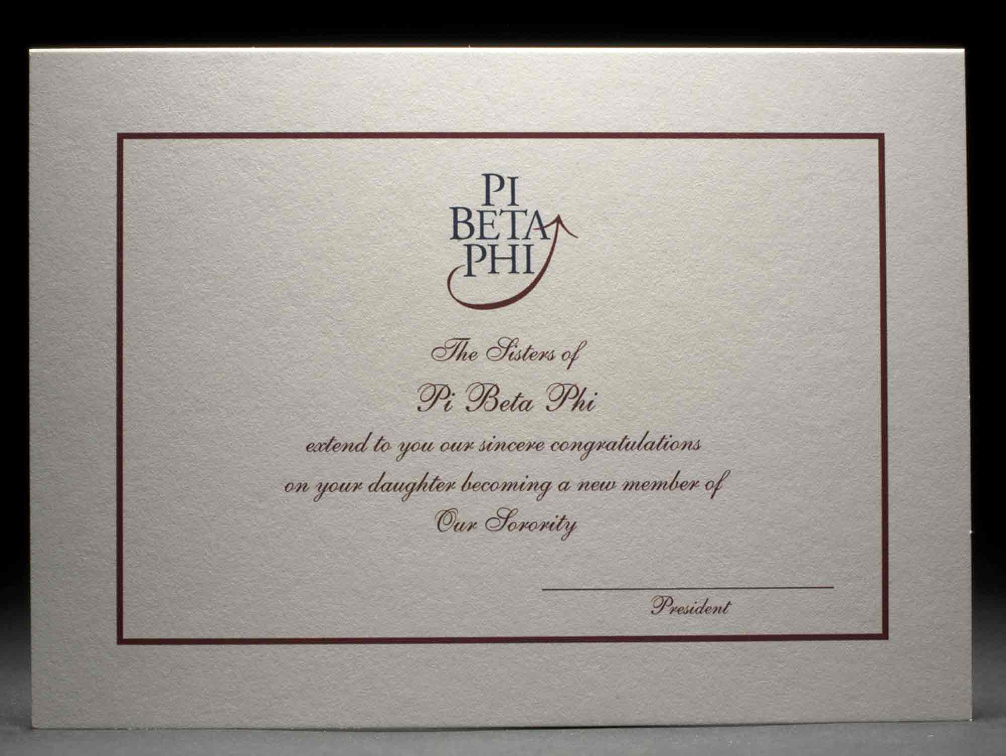 Official Parent Congratulations New Member Pi Beta Phi