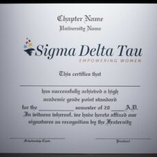 Academic Achievement Certificates Official Branding Sigma Delta Tau