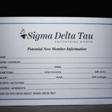 Rushee Information Cards Sigma Delta Tau