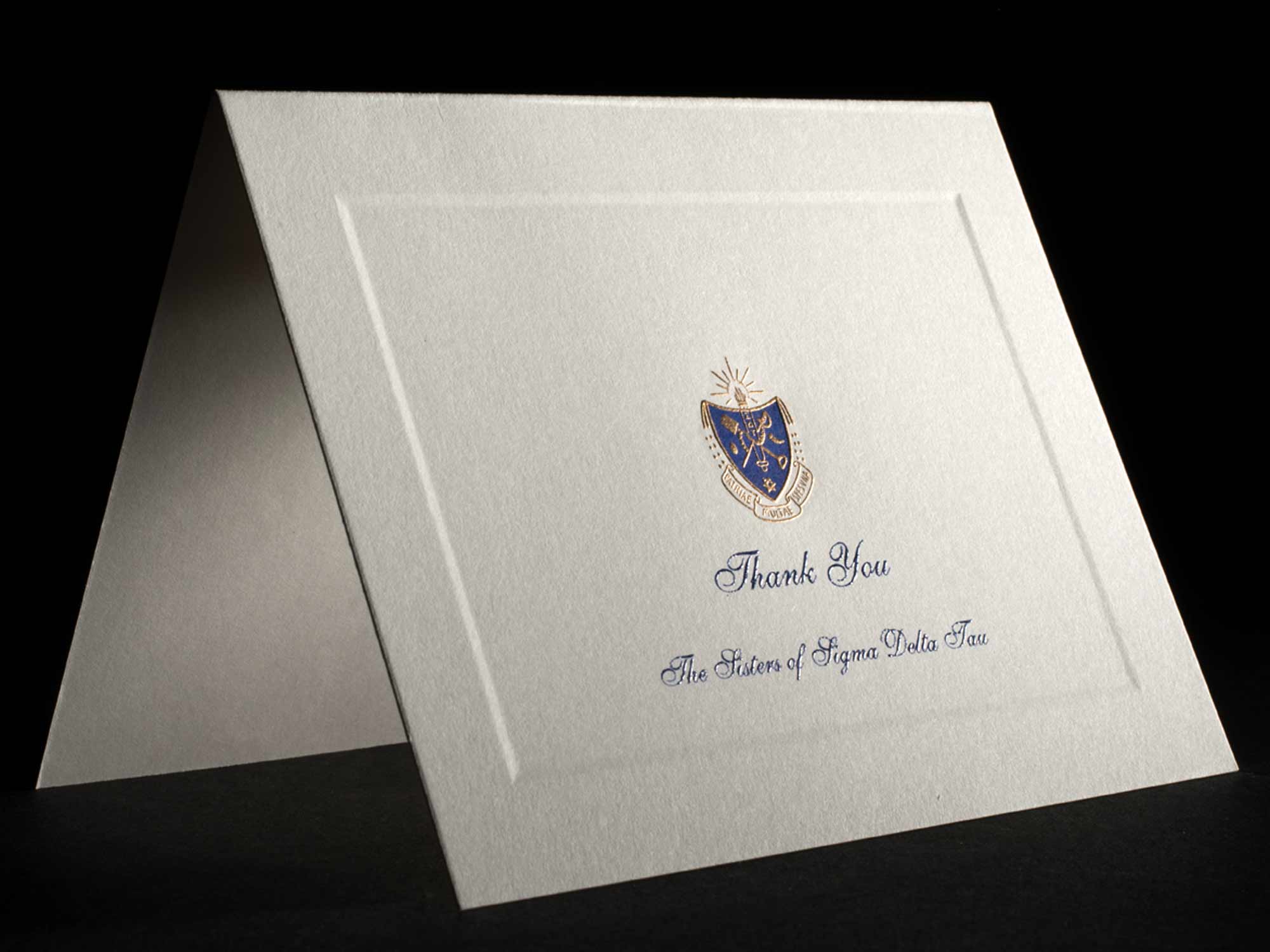 Engraved Thank You Cards Sigma Delta Tau
