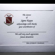 Full Color Donation Thank You Cards Sigma Kappa
