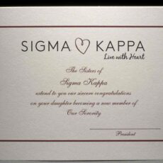 Official Parent Congratulations New Member Sigma Kappa