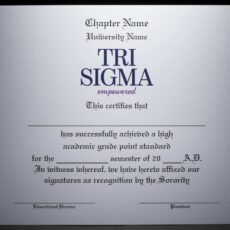Academic Achievement Certificates Official Branding Sigma Sigma Sigma