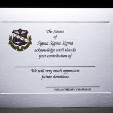 Full Color Donation Thank You Cards Sigma Sigma Sigma