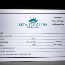 Potential New Member Information Cards Zeta Tau Alpha