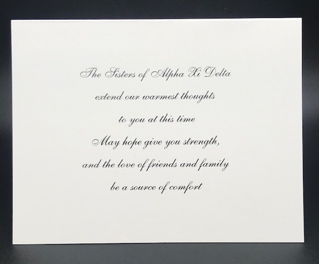 Sympathy Cards Alpha Xi Delta