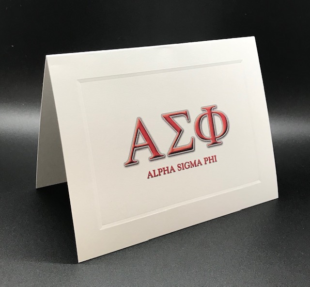 Full Color Greek Letter Notecards Alpha Sigma Phi