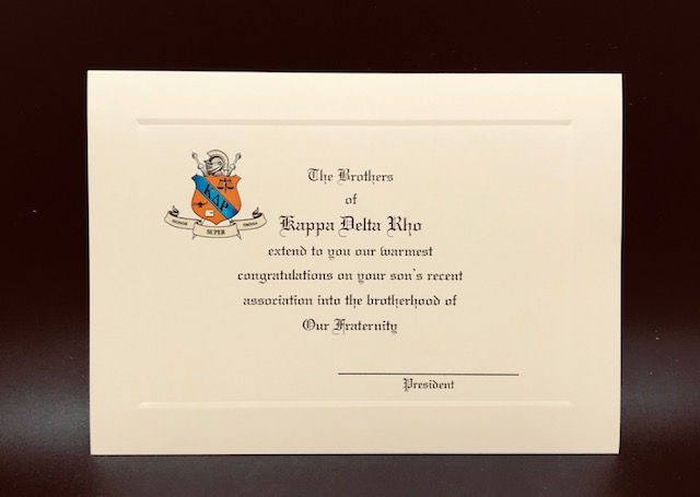 Parent Congratulations Association Kappa Delta Rho