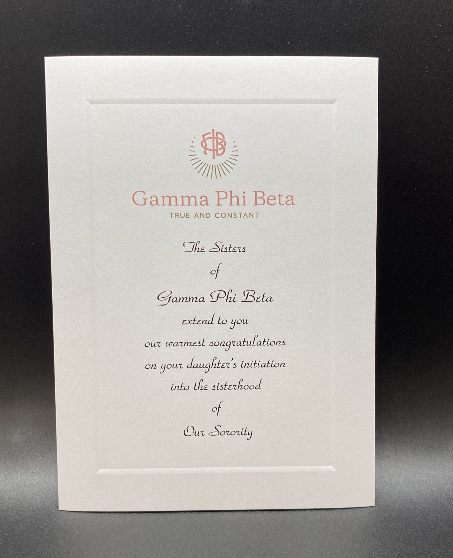 Official Parent Congratulation Initiation Gamma Phi Beta