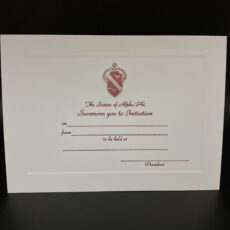 Engraved Summons To Initiation Ceremony Alpha Phi