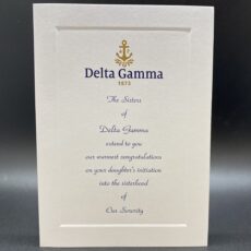 Official Parent Congratulation Initiation Delta Gamma