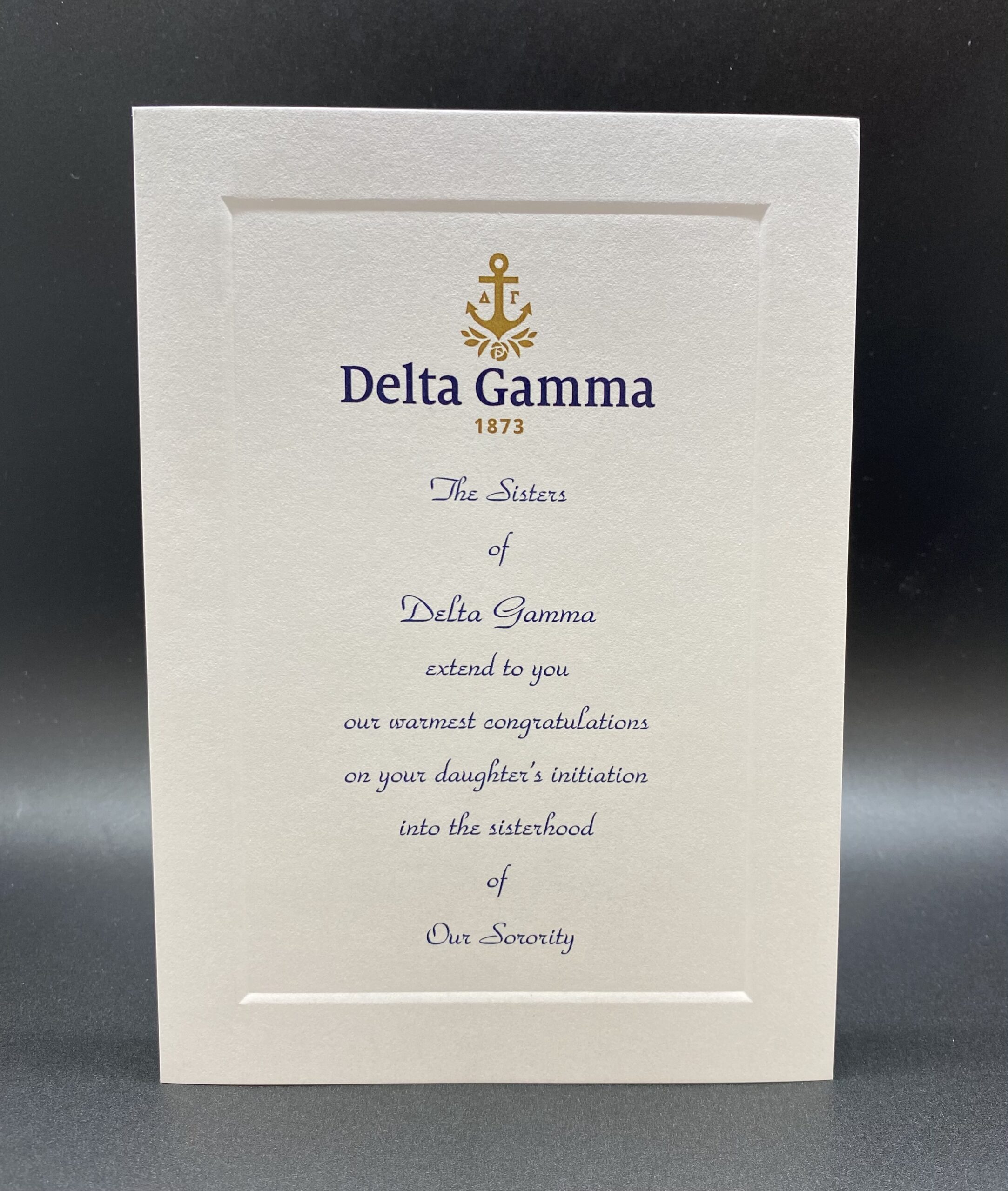 Official Parent Congratulation Initiation Delta Gamma