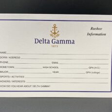 Rushee Information Cards Delta Gamma