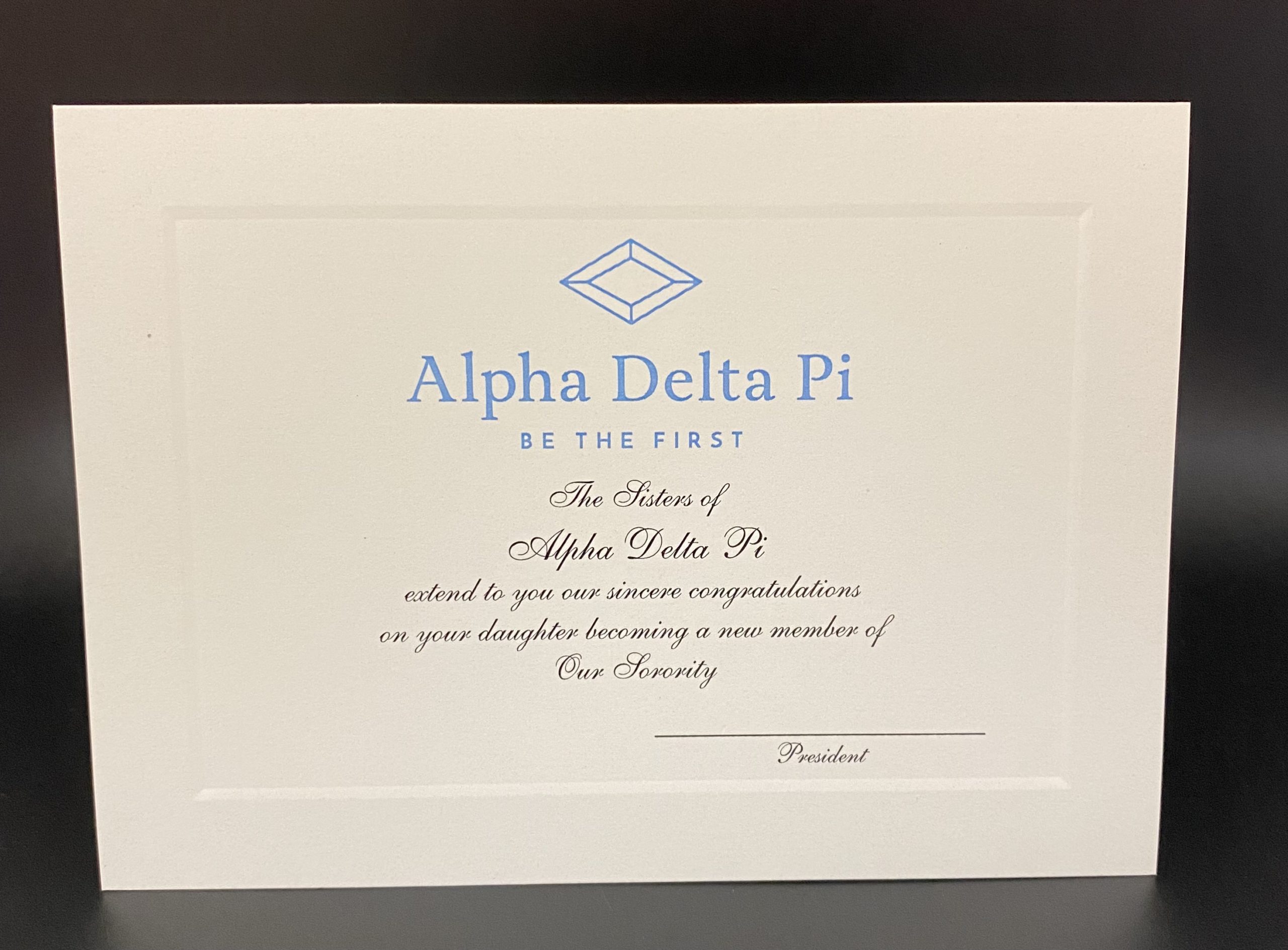 Official Parent Congratulations New Member Alpha Delta Pi