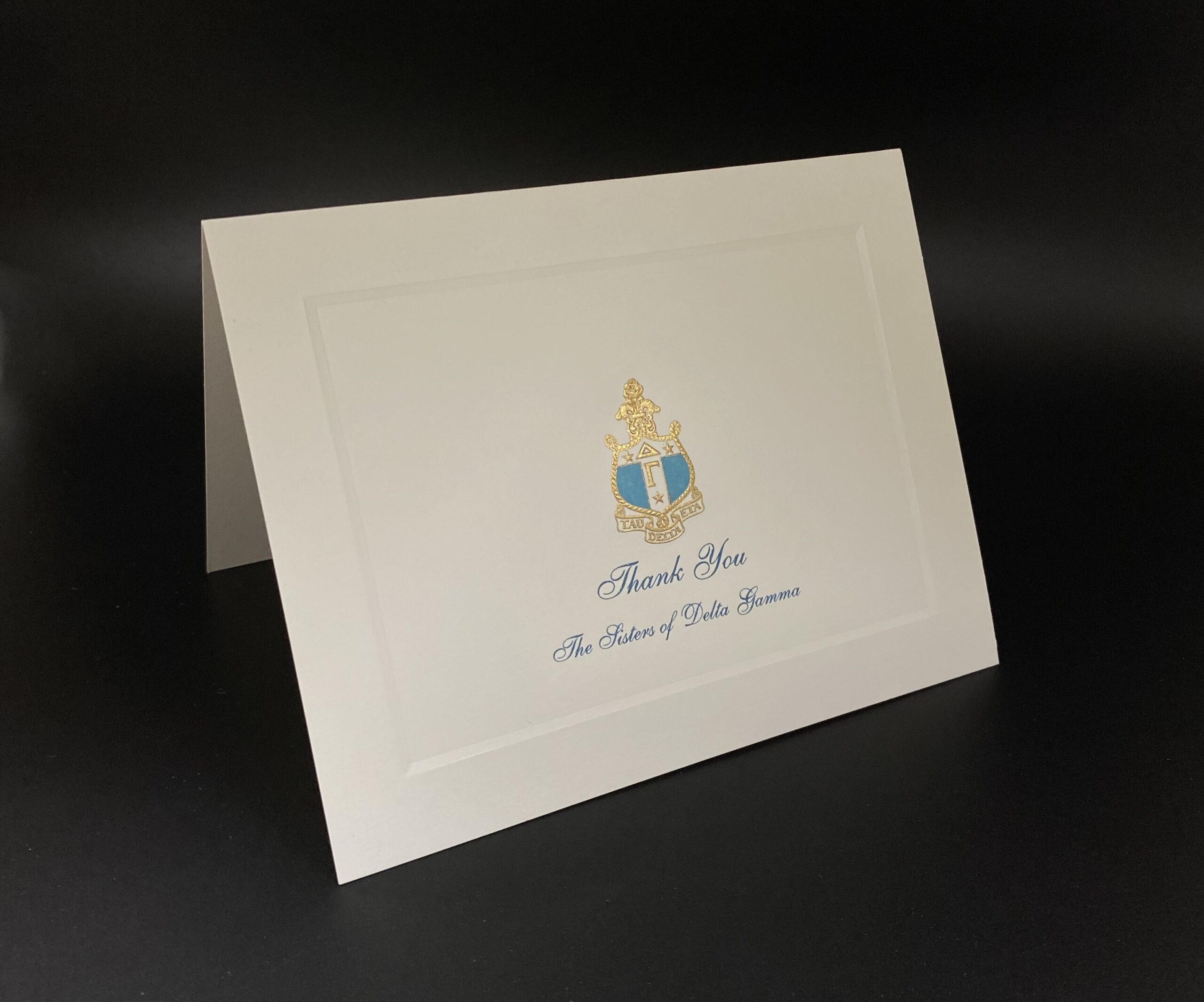 Engraved Thank You Cards Delta Gamma