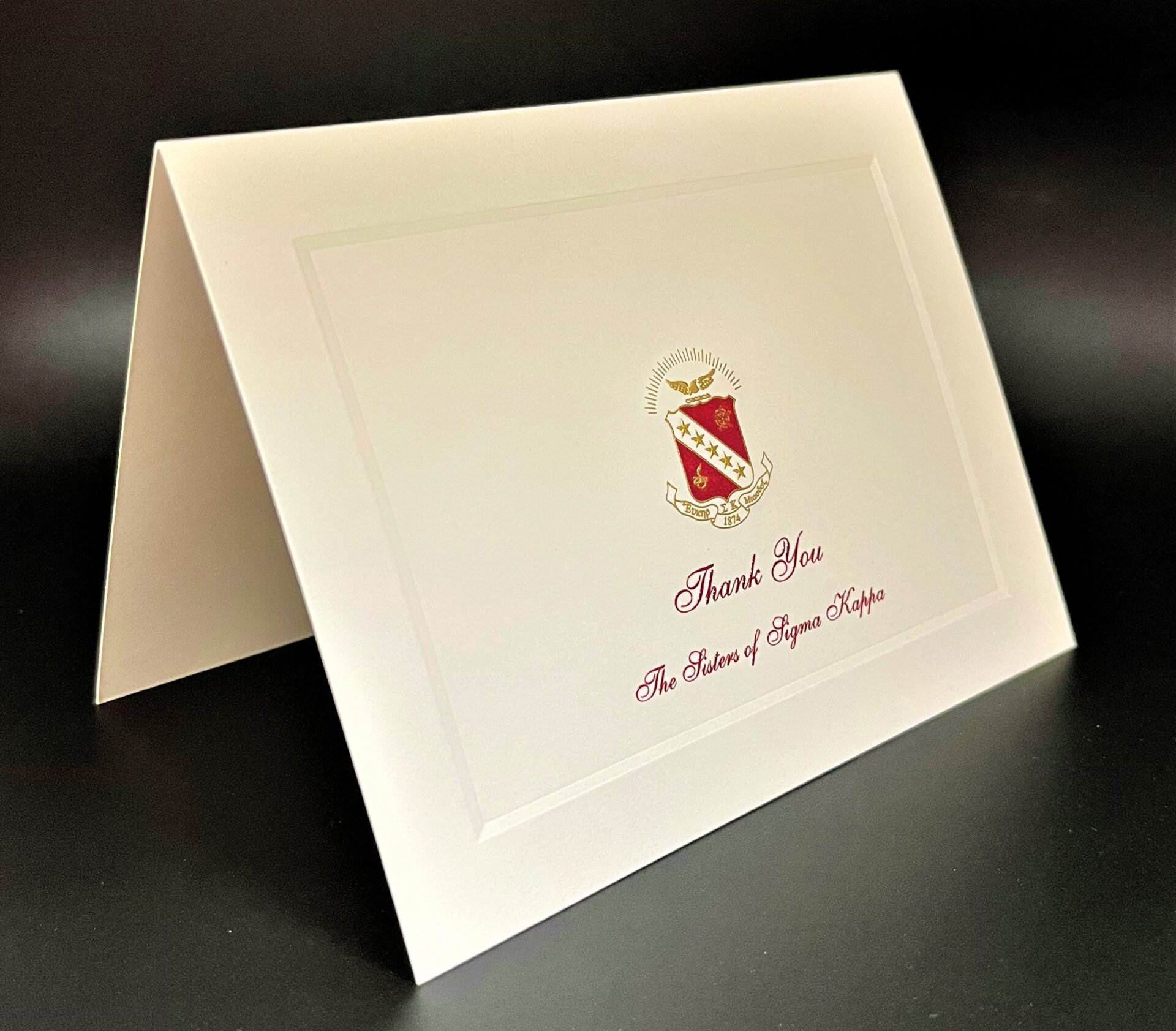Engraved Thank You Cards Sigma Kappa
