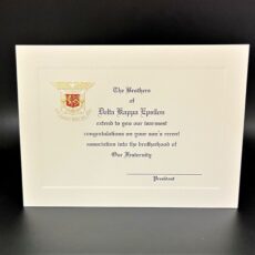 Engraved Parent Congratulations Association Delta Kappa Epsilon