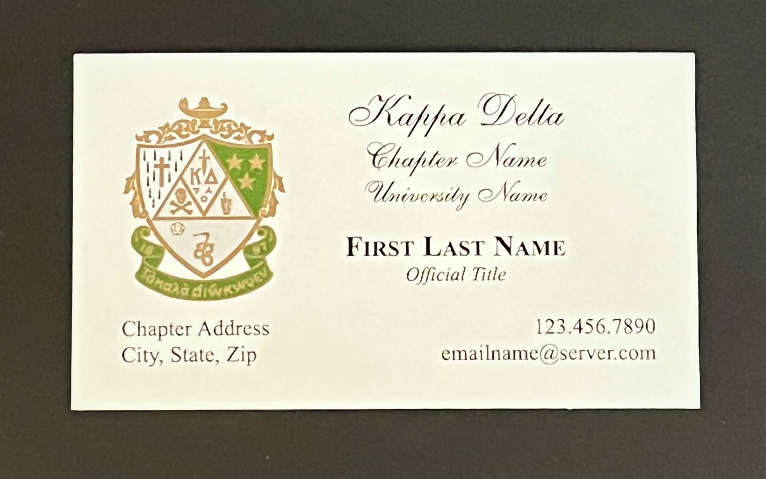 Business Cards Kappa Delta