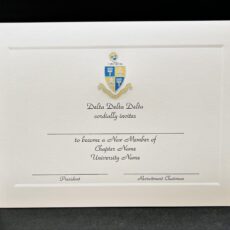Engraved Bid Day Cards Delta Delta Delta