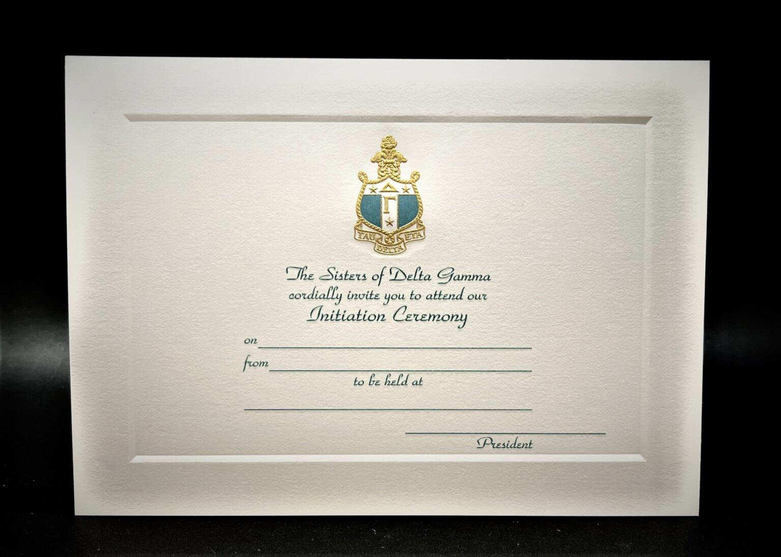 Engraved Initiation Invitations Delta Gamma | GreekStation