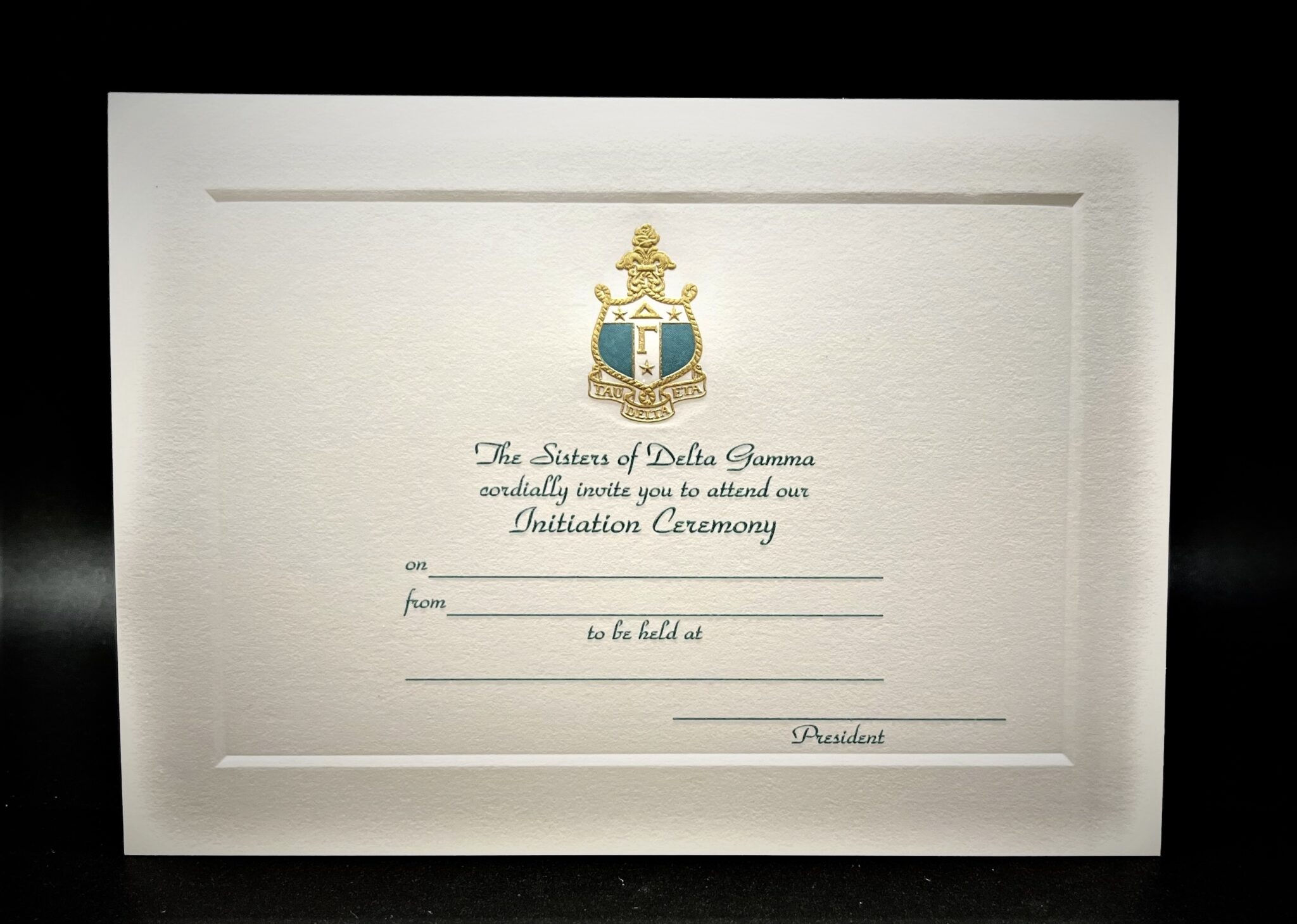 Engraved Initiation Invitations Delta Gamma 