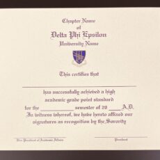 Academic Achievement Certificates Delta Phi Epsilon