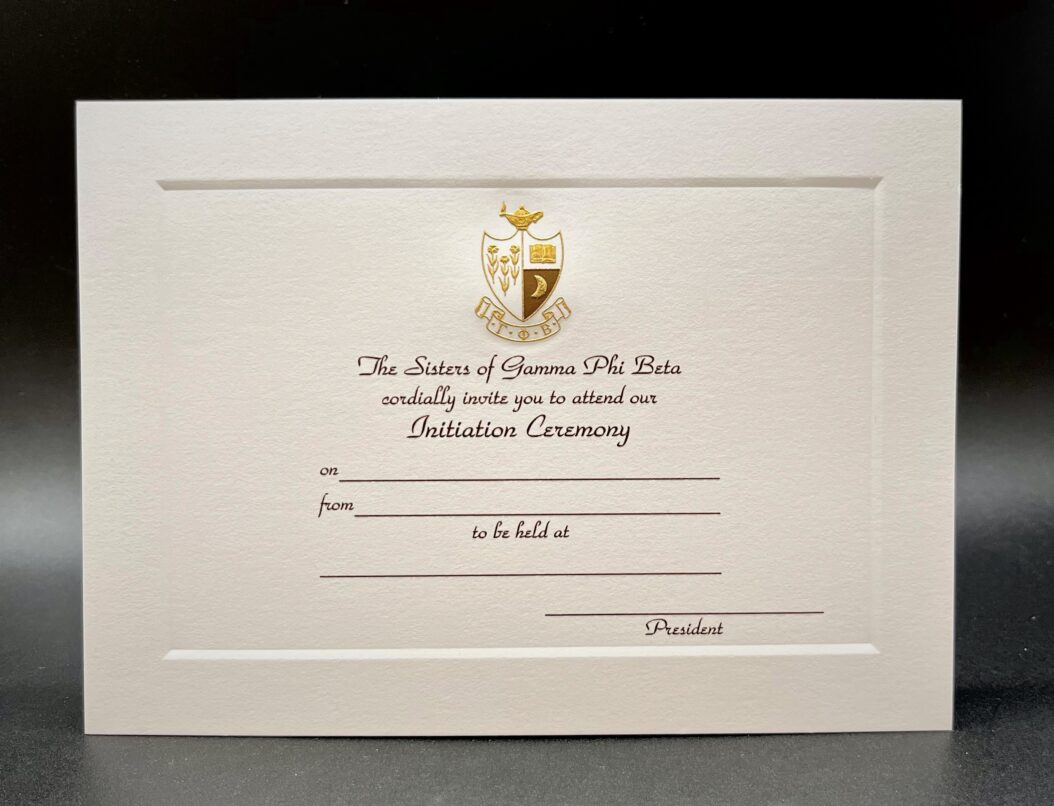 Engraved Initiation Invitations Gamma Phi Beta | GreekStation