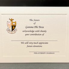 Full Color Donation Thank You Cards Gamma Phi Beta