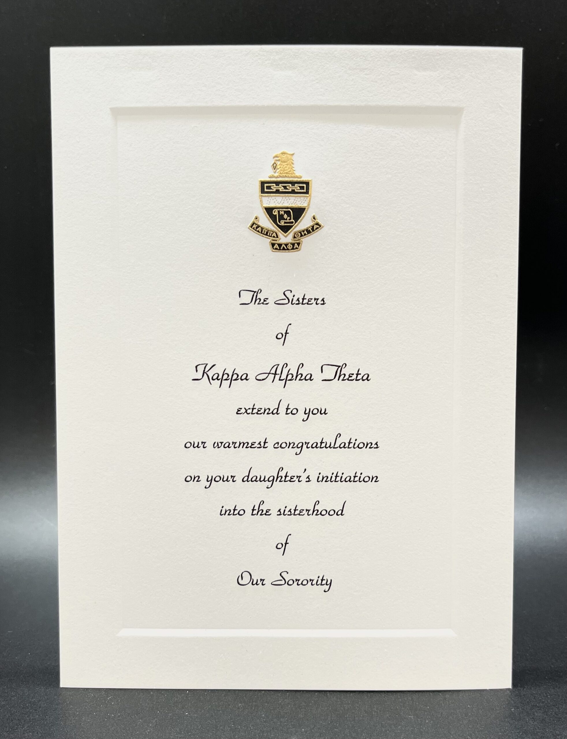 Engraved Parent Congratulations Initiation Kappa Alpha Theta