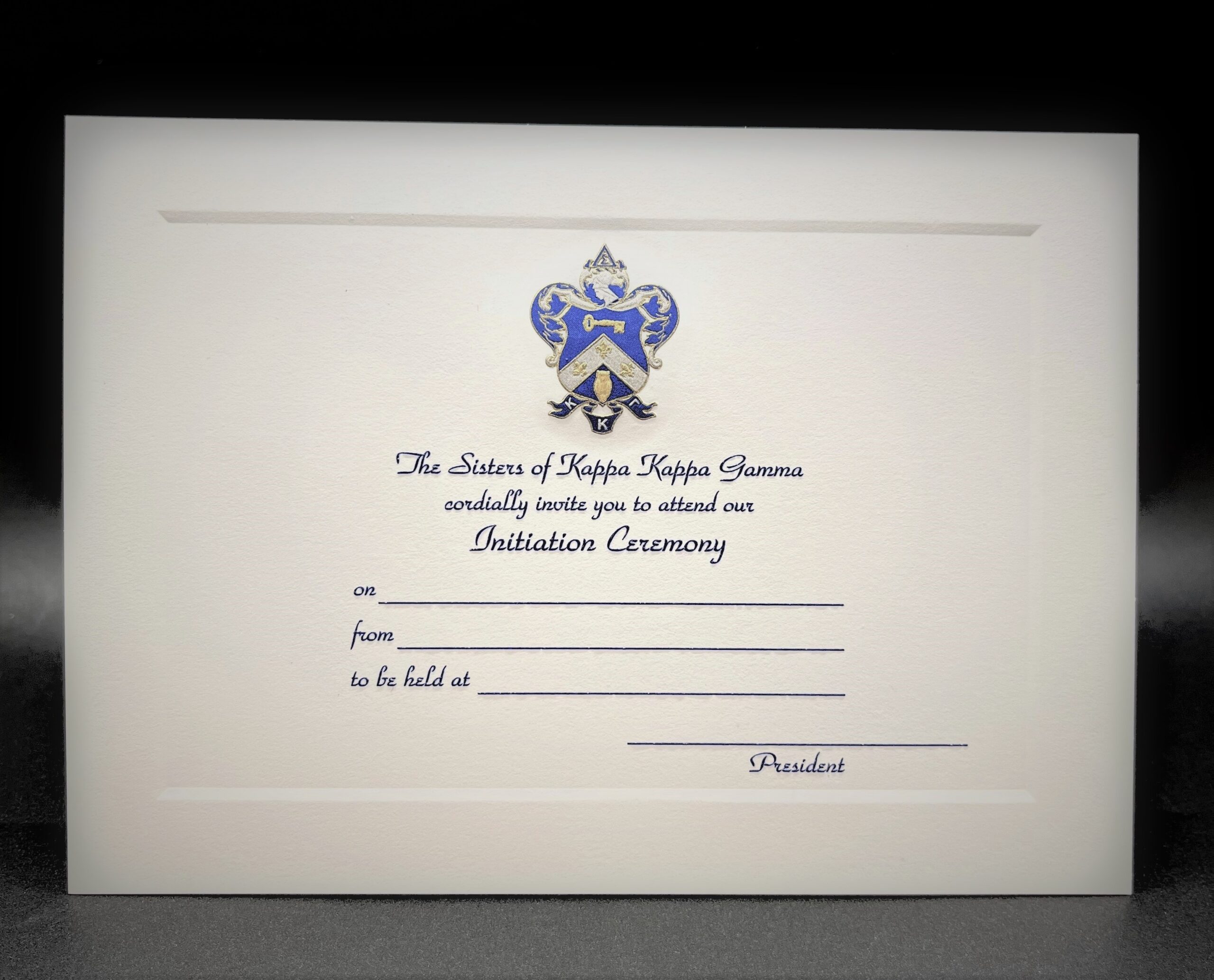 Engraved Initiation Invitations Kappa Kappa Gamma
