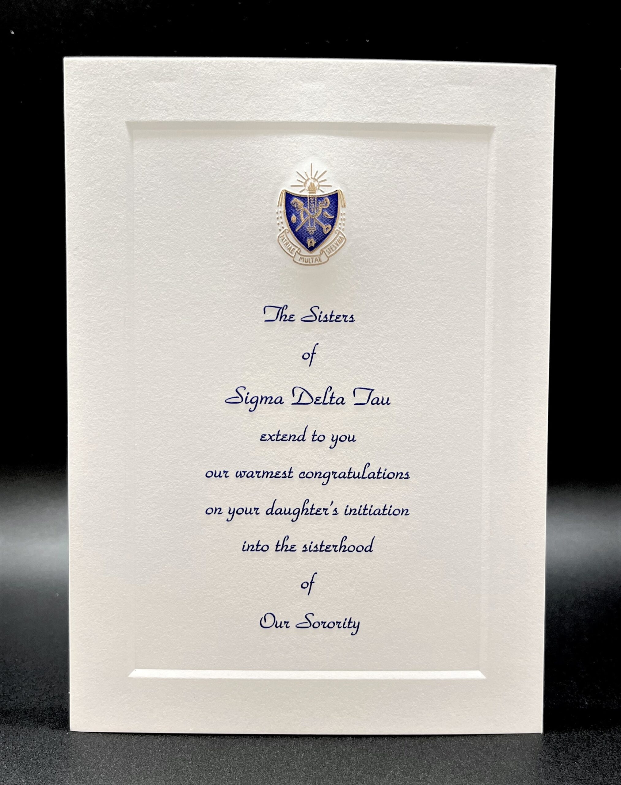 Engraved Parent Congratulations Initiation Sigma Delta Tau