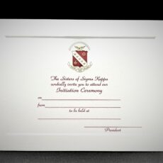 Engraved Initiation Invitations Sigma Kappa