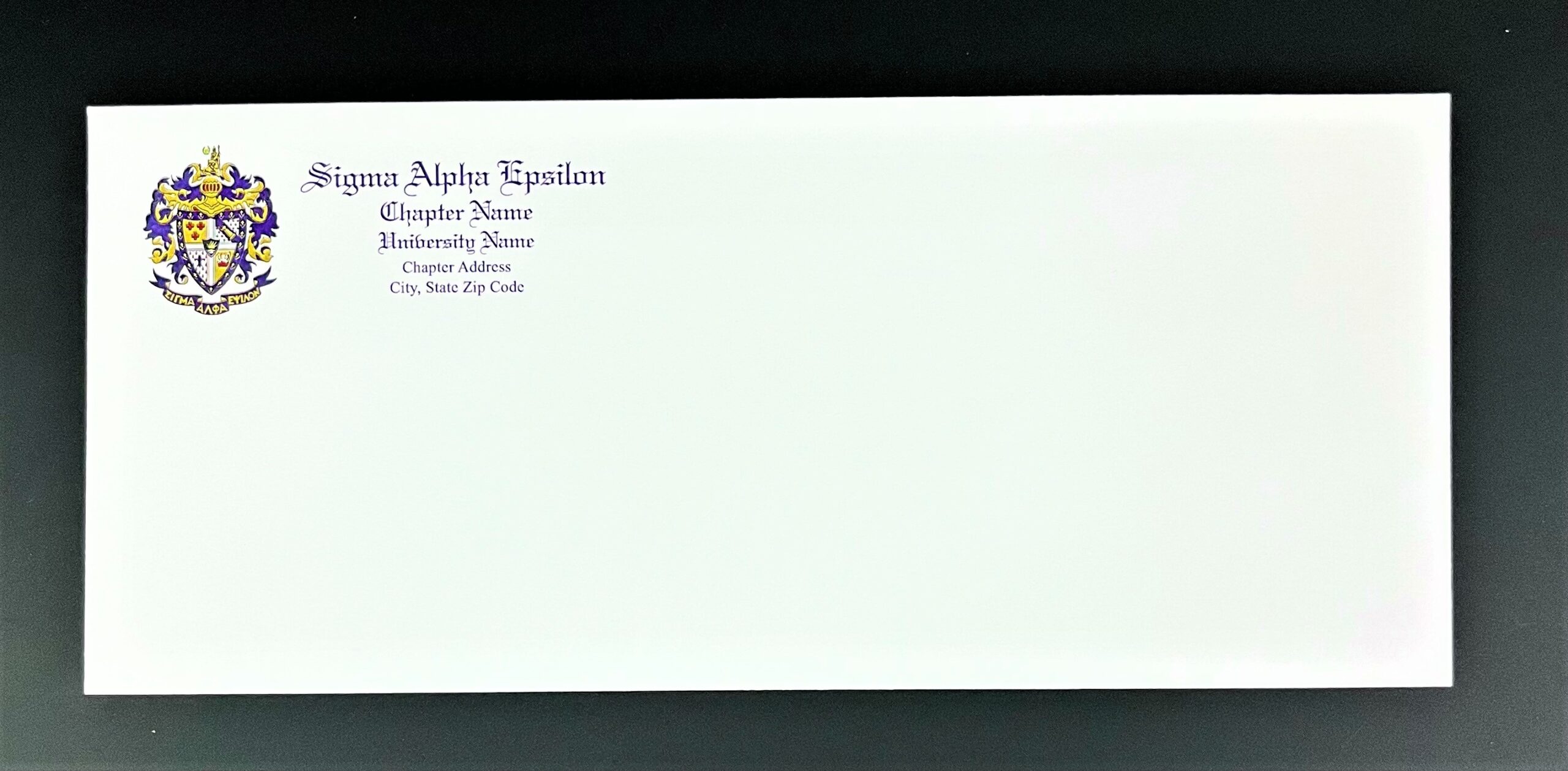 Business Size Envelopes Sigma Alpha Epsilon