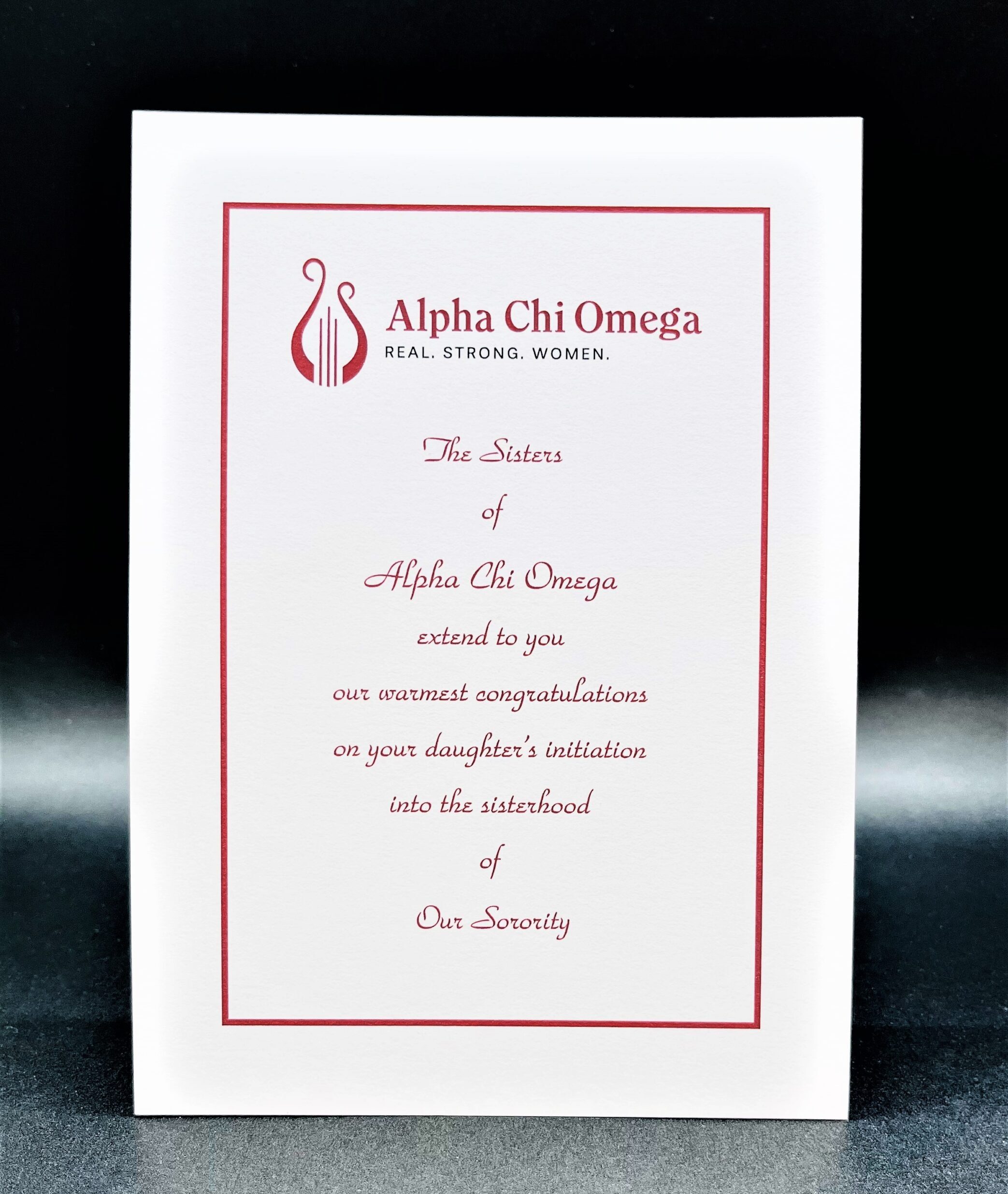 Official Parent Congratulations Initiation Alpha Chi Omega