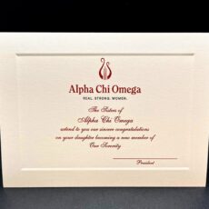 Official Parent Congratulations New Member Alpha Chi Omega