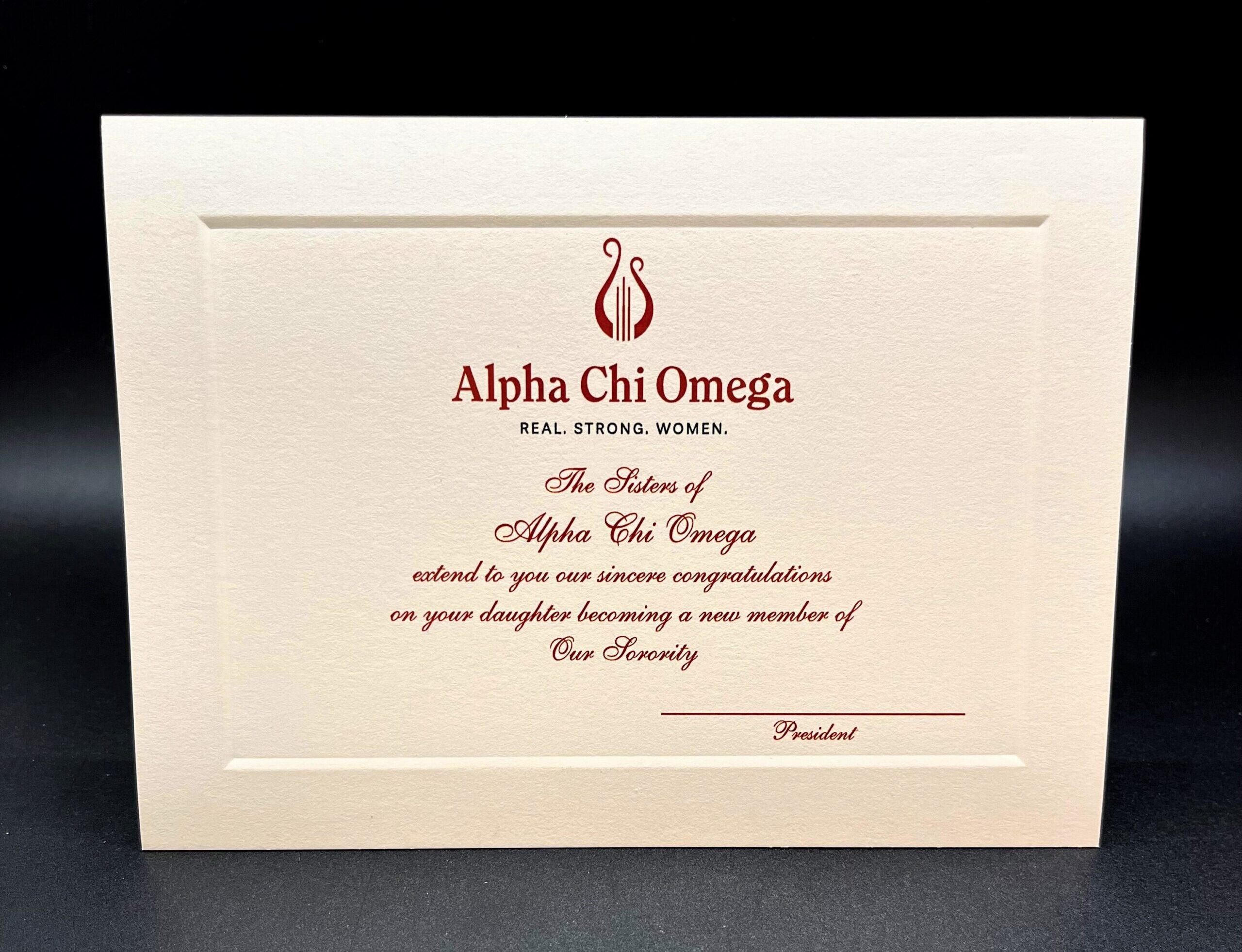Official Parent Congratulations New Member Alpha Chi Omega