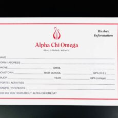 Rushee Information Cards Alpha Chi Omega