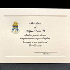 Engraved Parent Congratulations New Member Alpha Delta Pi