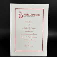 Official Parent Congratulations Initiation Alpha Chi Omega